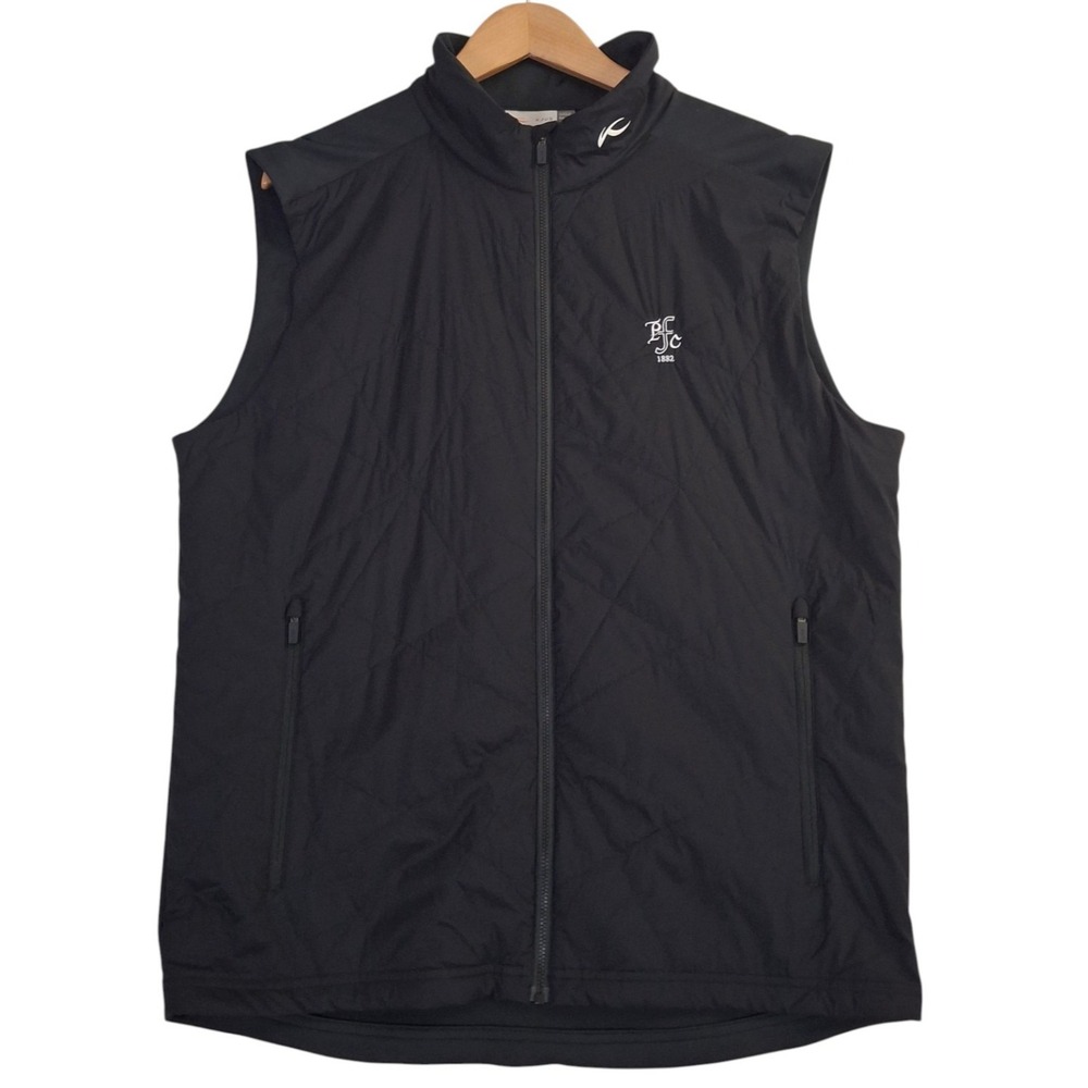 KJUS Retention Vest Full Zip Quilted Mens 54 XL Black Pittsburgh Field Club Golf